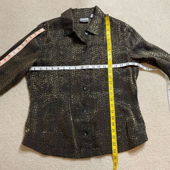 Chico's Animal Print Button Down Blouse - Picture 5 of 9